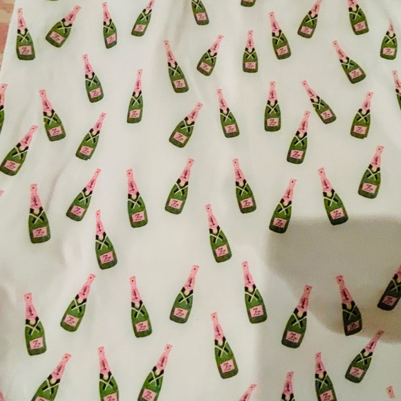 Playful Champagne Bottle Print Athletic Tennis Skirt - Picture 2 of 5